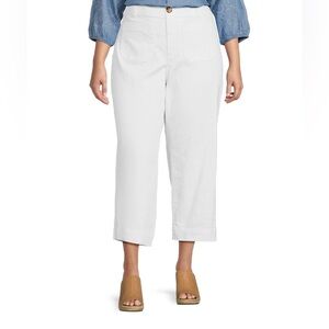 NEW Womens Plus Size Nurture by Westbound White Crop Capri Jeans Stretch $69